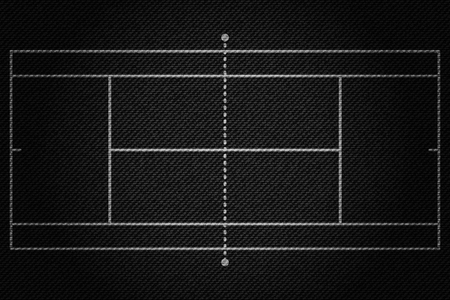 Realistic Black Denim texture of Tennis field element vector illustration design conceptのイラスト素材