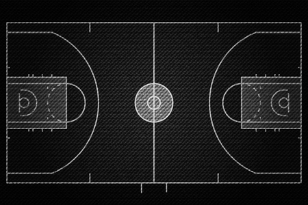 Realistic Black Denim texture of Baseketball court field element vector illustration design conceptのイラスト素材