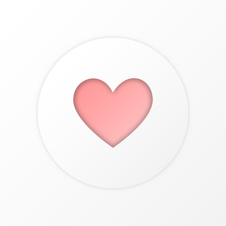 Simple white heart on white background for valentine concept ideaのイラスト素材