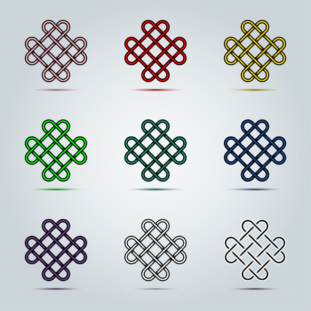 Abstract colorful of Celtic Irish knots icon vector graphic design concept ideaのイラスト素材