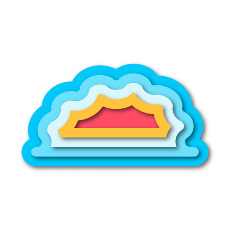 Colorful of human brain in paper cut concept for Business idea graphic design vectorのイラスト素材