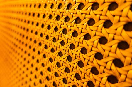 Woven rattan bamboo weaving texture background pattern perspective view concept design