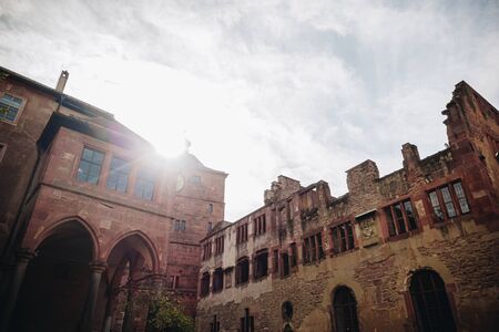 HEIDELBERG, GERMANY - OCTOBER 12 Heidelberg Castle on October 12, 2019. Heidelberg Castle or Heidelberger Schloss is a ruin in Germany. The Castle ruins are the Renaissance structure.のeditorial素材