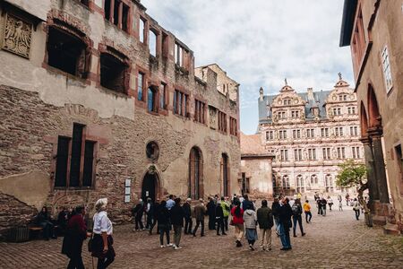 HEIDELBERG, GERMANY - OCTOBER 12 Heidelberg Castle on October 12, 2019. Heidelberg Castle or...