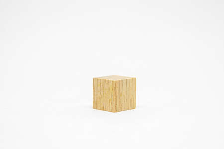 One O wooden block lay as isomatic angle on white background for idea concept design