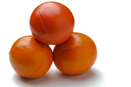 Orange Juggling balls on white backgrondの写真素材