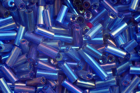 Group of blue plastic beads