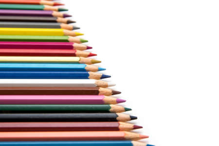 Colored pencils on white backgroundの写真素材