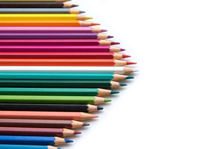Colored pencils on white backgroundの写真素材