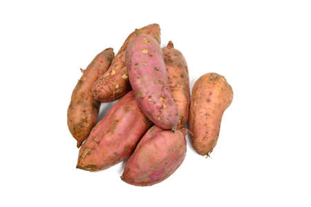 sweet potato isolated on white backgroundの写真素材