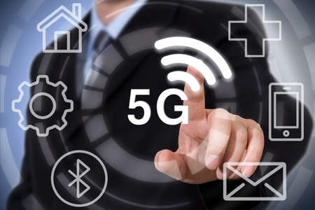 5G iot integration mobile telecommunication business IT web networking concept.の写真素材