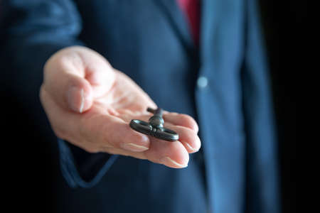 Businessman holding the old key. Business concepts.の写真素材