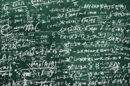 a blackboard full of mathematical formulas. educational concept backgroundの写真素材