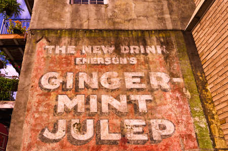 Ginger-Mint Julep Sign New Orleansのeditorial素材