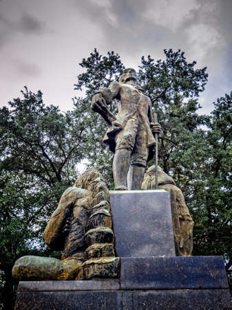 New Orleans, LA, USA -  Sep. 12, 2016  -  Jean-Baptiste Le Moyne de Bienville was the co-founder of Mobile, Father of New Orleans and Biloxi.  This monument is found in the French Quarter.のeditorial素材