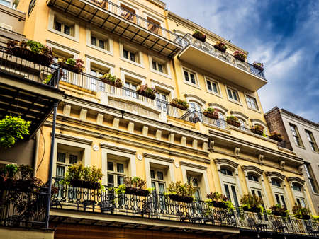 New Orleans, LA, USA -  Sep. 12, 2016  -  Windows at the House of Blues in the French Quarterのeditorial素材