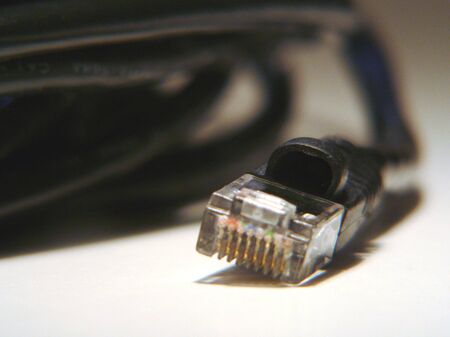 Black Ethernet Cable Close-upの写真素材