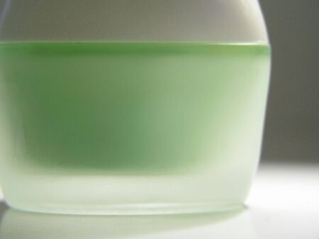 Green Cream/Lotion in Cosmetic Containerの写真素材