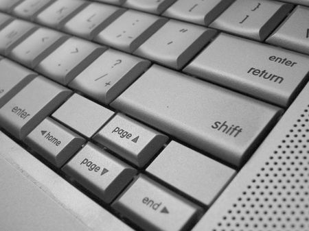 Laptop keyboard at diagonal