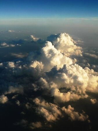 Fluffy Clouds Sunset from above