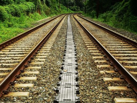 railroad tracks converging