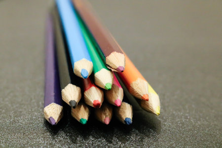 close up of colour pencils