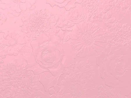 Pink background with  flowers reliefの写真素材