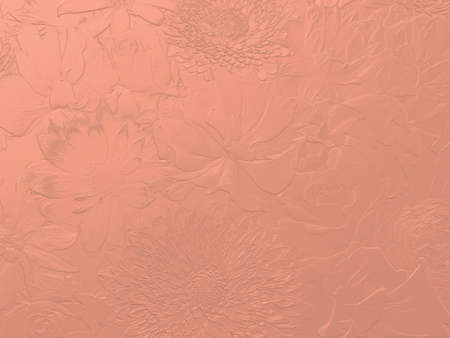 3d processed Christmas rose, gerbera, rose, aster salmon pink backgroundの写真素材