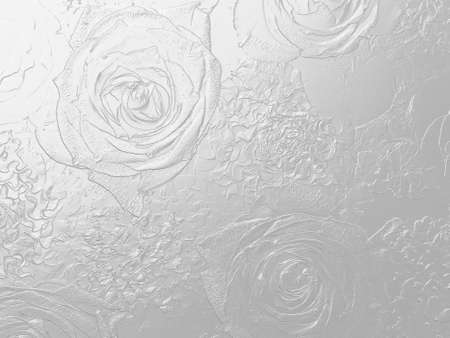 Silver background of 3d processed rose and carnation flower arrangementの写真素材