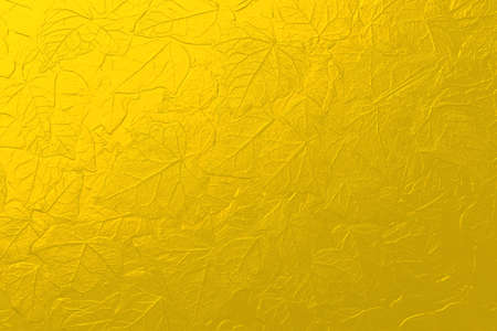 Full frame shot of Ivy leaves. Gold background. 3D illustration. 3D render.の写真素材