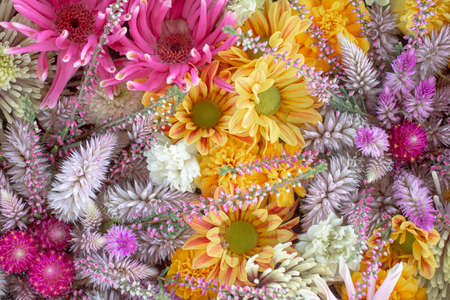 Flower arrangement with the image of fireworksの写真素材