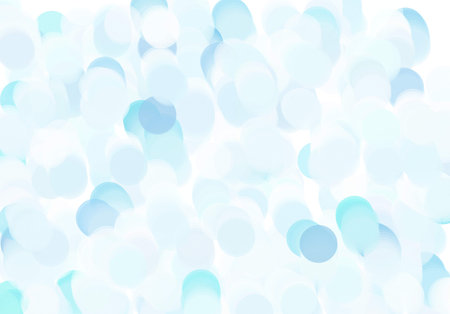 Abstract painting composed of circles. Light blue backgroundの写真素材