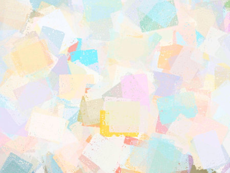 Pastel colored abstract painting composed of rectangles.の写真素材