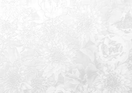 Silver embossed floral background. 3D illustration. 3D renderの写真素材