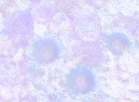 Purple roses and gerberas painted with pastels.の写真素材