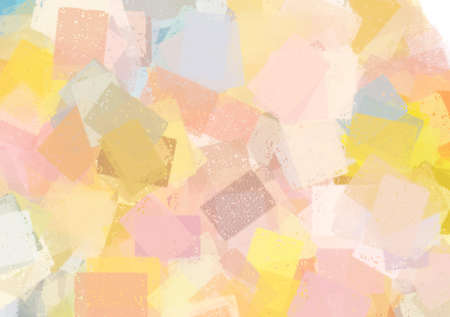 Pastel-style abstract painting composed of squaresの写真素材