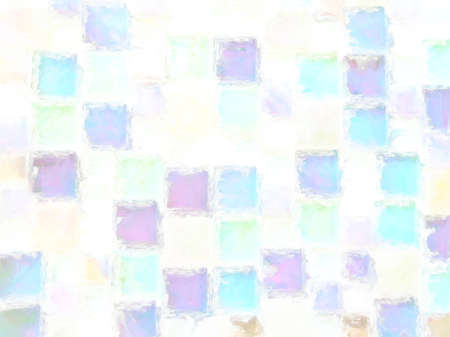 Transparent acrylic painting. Abstract background made of squares.の写真素材