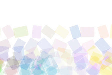 Colorful, transparent squares that accumulate at the bottomの写真素材