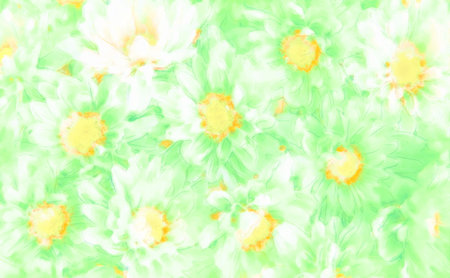 Watercolor sketch of green flowersの写真素材