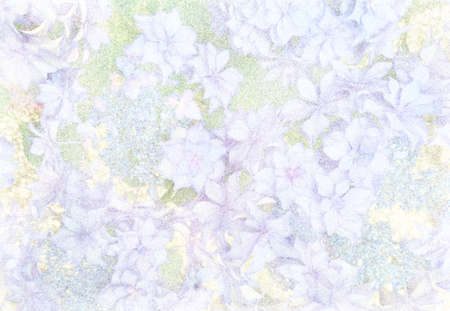 Stippling art. Blue and purple hydrangea. Floral background in dotwork style.の写真素材