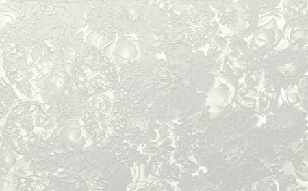 Roses and hydrangeas.Silver embossed illustration. 3D renderの写真素材