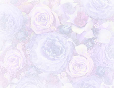 Stippled purple flowers. Hand drawn illustration in dotwork style.の写真素材