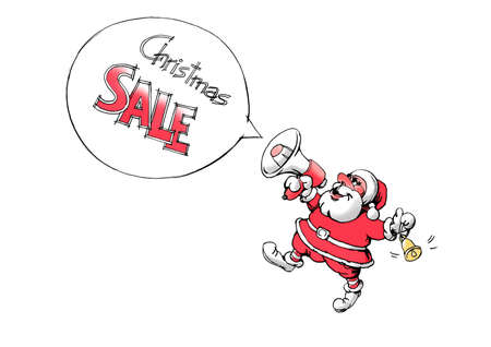 Santa Claus with a megaphone の写真素材