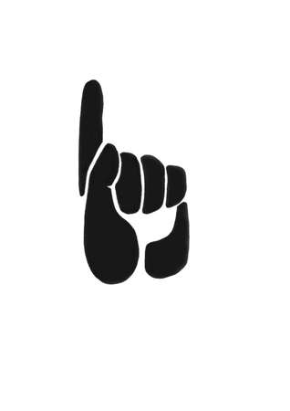 pointer hand sign - 1 .の写真素材