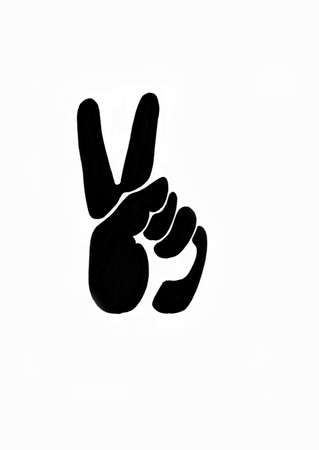 hand - victory sign - 1 .の写真素材
