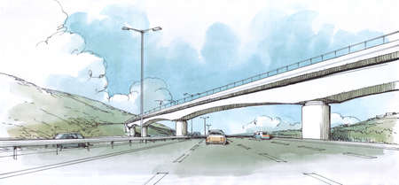 bridge over the road - 1.の写真素材