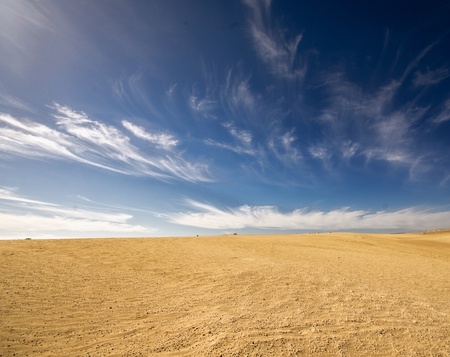 desert landscape, dunes, sky in the backgroundの写真素材