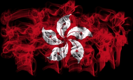 smoking flag of Hongkongの写真素材