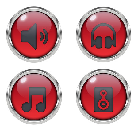Music sound icons - redの写真素材