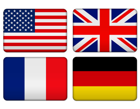 American, United Kingdom, France and Germany flag bannerの写真素材